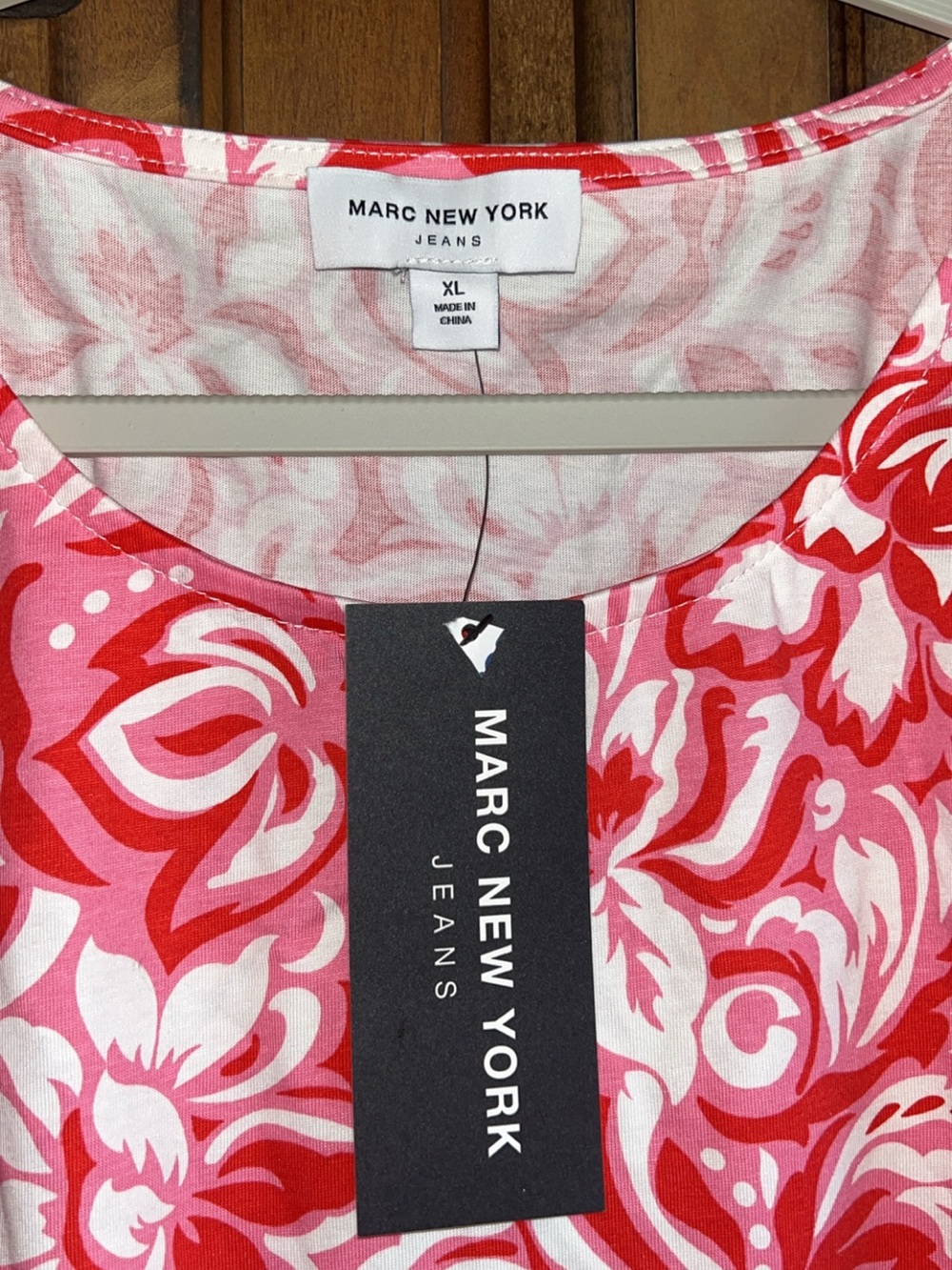 Marc New York Floral Tassel Hem Blouse Pink White Boho Top XL NWT - Picture 3 of 7